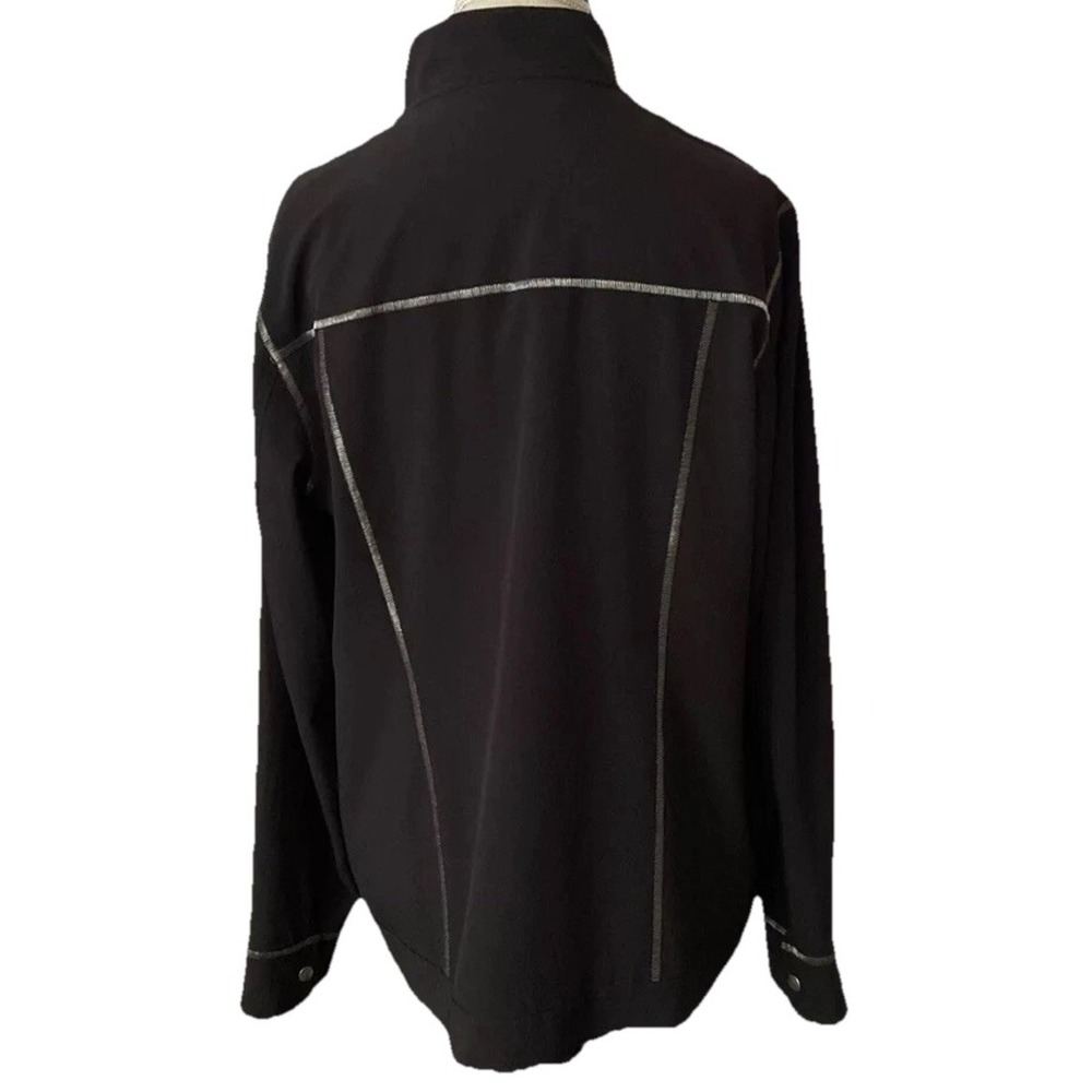 Chico's Zenergy Blazer Chico 2 (M/L) Zip & Snap Blk Jacket Windbreaker EUC, CB47 - Picture 3 of 4